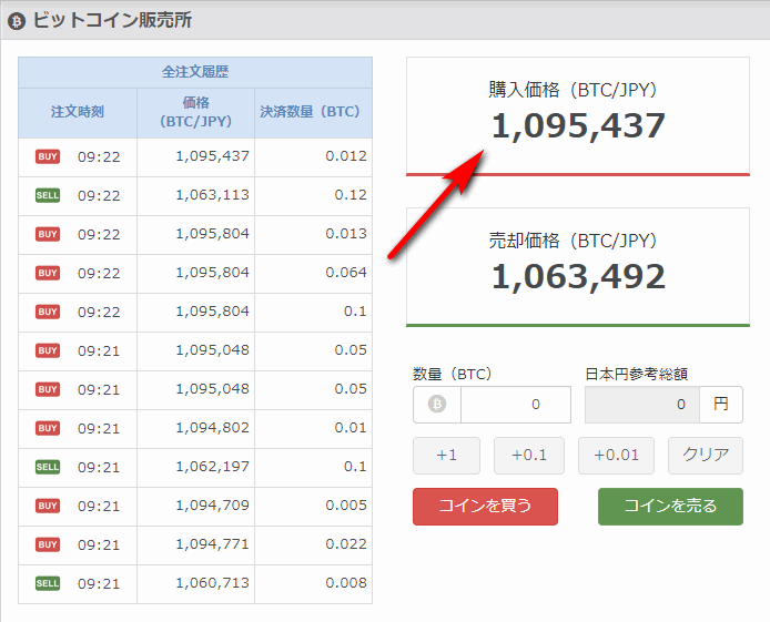 ビットフライヤーのビットコイン販売所