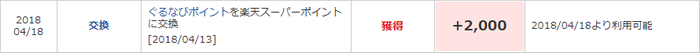 ぐるなびポイントからの交換