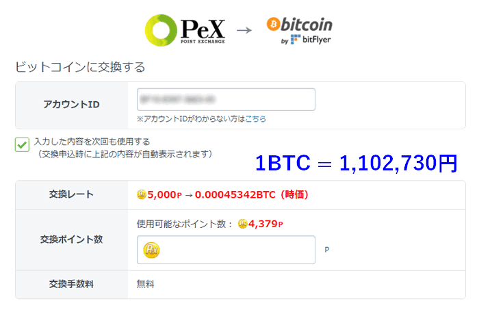 PeX（ポイントエクスチェンジ）の交換レート