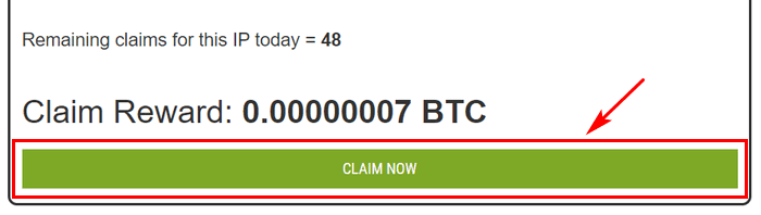 Bonus FaucetのClaim Now