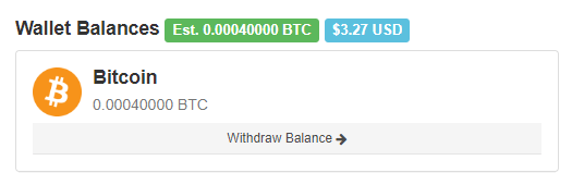 FaucetHubのBTC残高