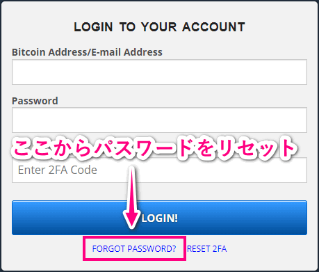 ログインパスワードのリセット