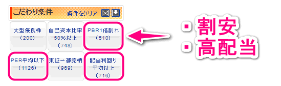 割安で高配当な銘柄をスクリーニング