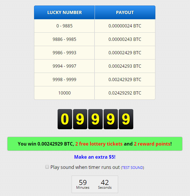 FreeBitcoinで9999のPayoutが出た瞬間